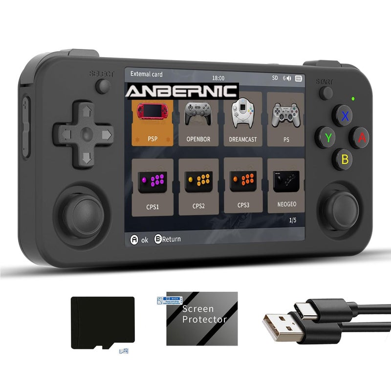Aivuidbs rg35xx h Retro Game Emulator Anbernic 35xxh with a 64G Card Pre-Loaded Games rg35xxh 3.5'' IPS Screen Supports 5G WiFi Bluetooth HDMI and TV Output - Image 1